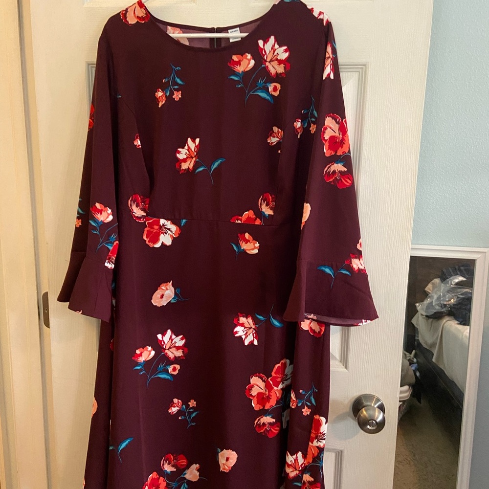Floral dress with bell sleeves